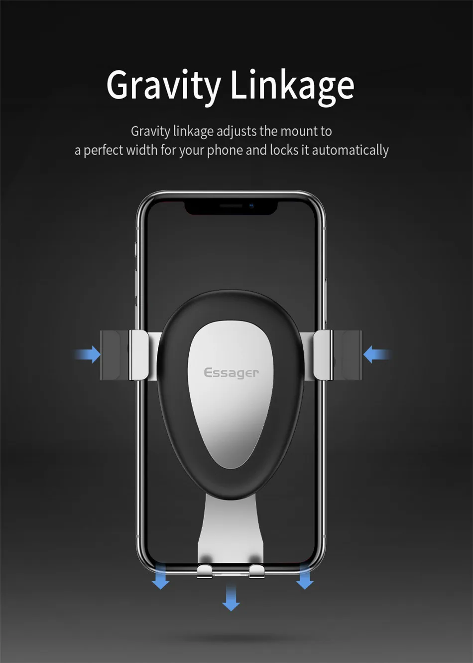 Автомобильный держатель для телефона Essager Gravity для iPhone 11 Pro Xs Max X samsung, держатель для мобильного телефона на вентиляционное отверстие, автомобильный держатель для телефона