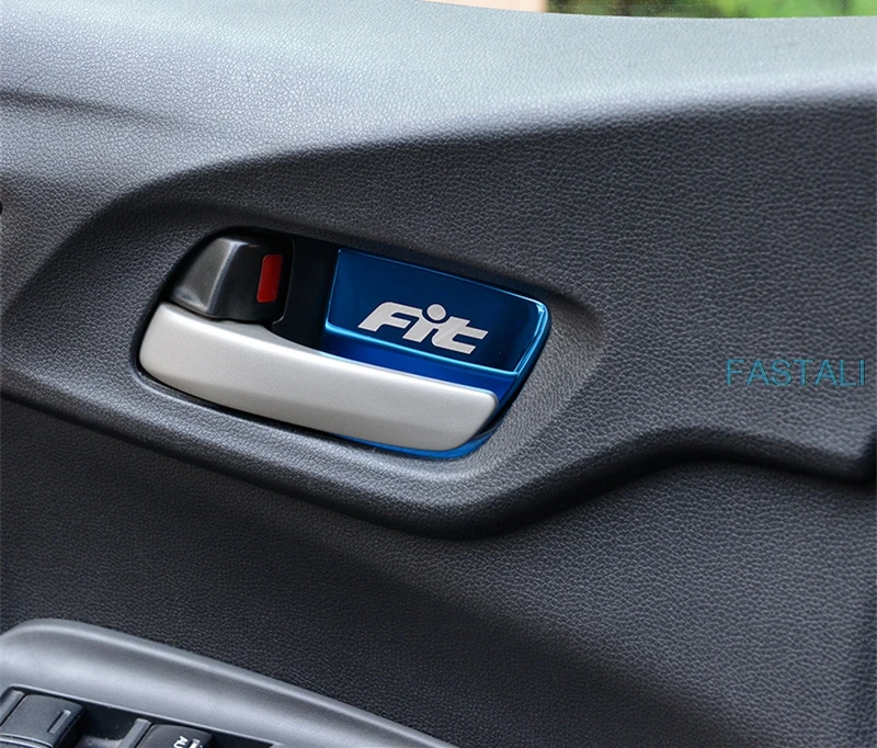 Для Honda FIT JAZZ Автомобильная внутренняя ручка декоративная ручка двери внутренняя дверная чаша палка против царапин нержавеющая сталь автомобиля
