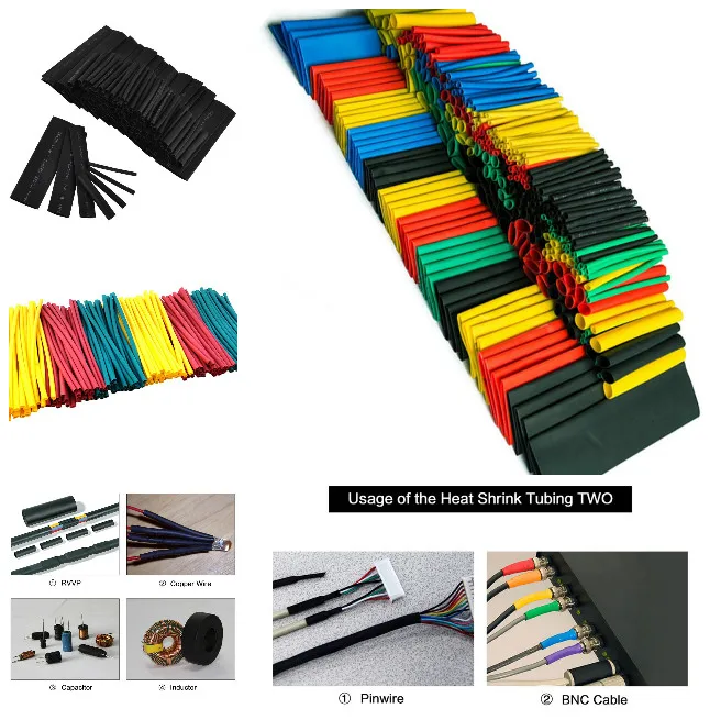 127Pcs Car Thermoresistant tube Electrical Cable Heat Shrink Tubing Wrap Sleeve 7 Sizes Assorted Shrink wrapping Waterproofcable