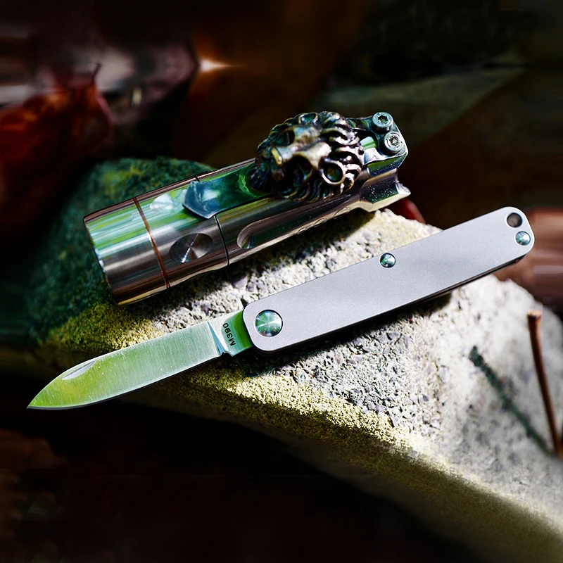 M390 Small Pocket Knife Folding Knife Daily Outdoor EDC Portable Lock-free Harmonious Sharp Self-defense