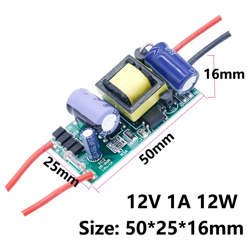 Neuer LED-Treiber-Transformator 220V auf 12V Volt Netzteil 1A 2A 12W 24W Treiber für LED-Streifen, Deckenleuchten, Lampenbefestigung – Detail 1