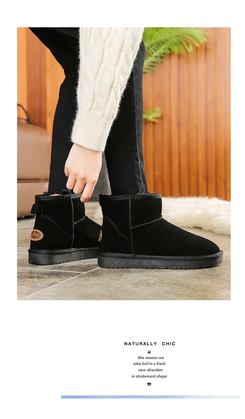Ботильоны для женщин из натуральной кожи; Высококачественная короткая плюшевая хлопковая обувь; зимние ботинки; зимние теплые женские ботинки с защитой от холода