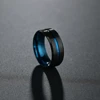 Hot Sale 8MM Groove Rings Black/Blue Stainless Steel Midi Rings For Men Charm Male Jewelry (Drop Shipping Available) ► Photo 3/6
