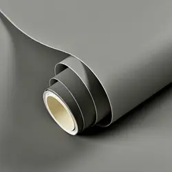 Solid Light Gray Wallpaper Peel and Stick Decorative Paper for Cabinet Table Door Vinyl Self Adhesive Waterproof Wall Stickers