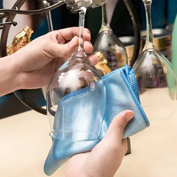 

Cleaning Towel Scouring Pad High Quality 1PC No Trace Microfiber Glass Cleaning Cloth Mirror No Lint Wipe Cloth