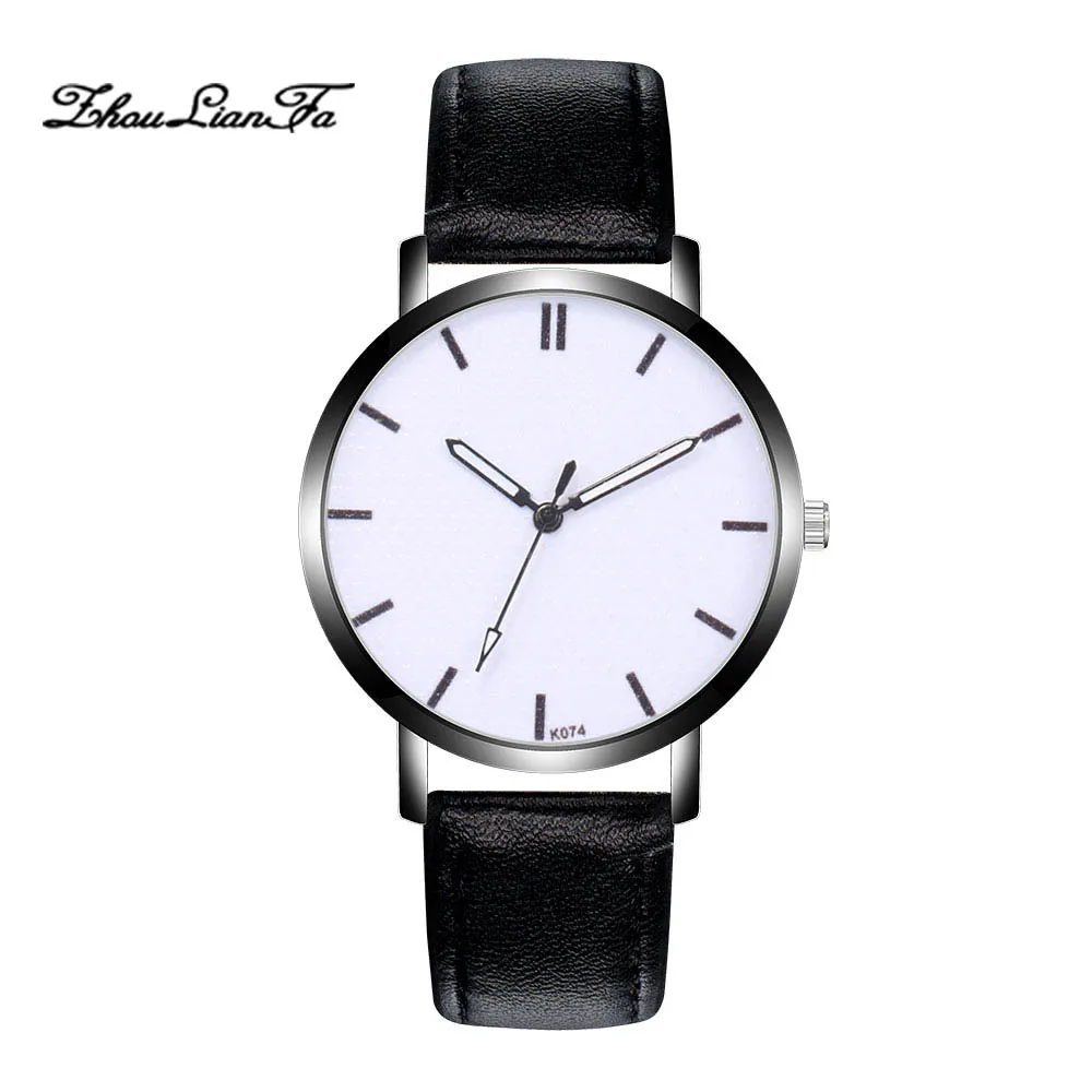 

New White Simple Leather Watches Men Top Selling 2019 NEW Mens Sports Clock Analog Quartz Wrist Watches #K074-H