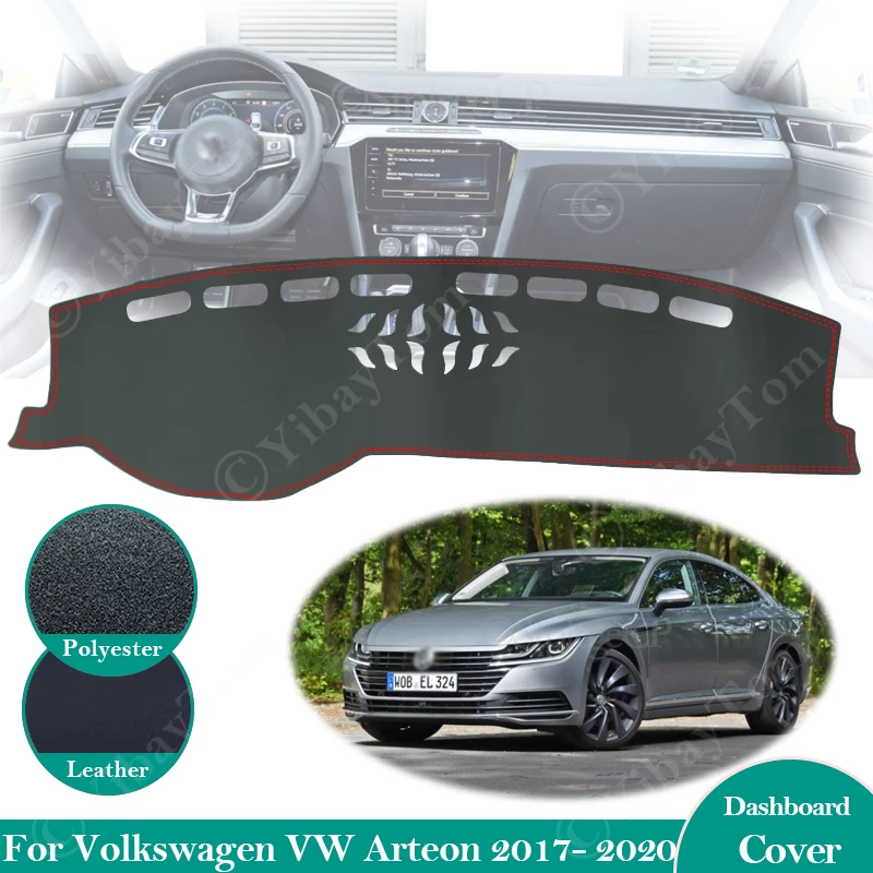 

Нескользящий кожаный коврик для Volkswagen VW Arteon 2017 ~ 2020, накладка на приборную панель, Солнцезащитный коврик, защитный ковер, аксессуары, коврик