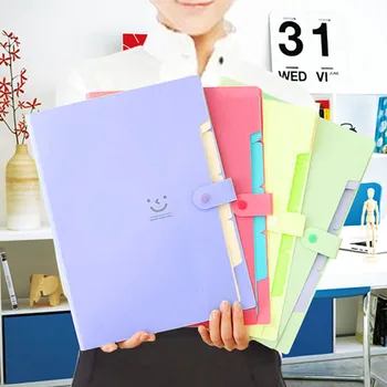 

Candy Color Folder Color Waterproof Office Plastic Folders Multi Pocket Organizer A4 File Expansion Document Folder Binder