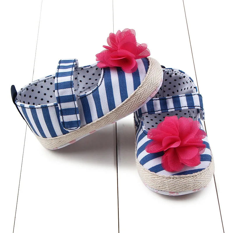 

Autumn New Style Stripes Flower Velcro Baby Shoes BABY'S Shoes Toddler Shoes D0669