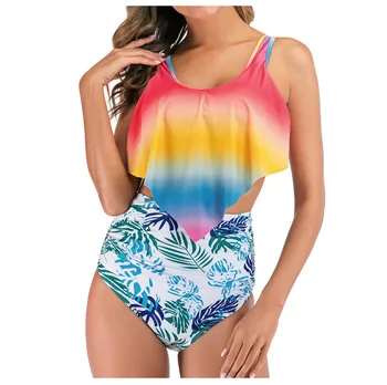 

Sexy High Waist Bikini Set Women Gradient Color Top Swimwear Summer High Cut Swimsuit Tube Top Bathing Suit Female Beachwear