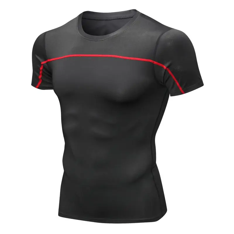 Мужская спортивная футболка для бега, компрессионная рубашка, Мужская футболка для тренировок, бега, Мужская футболка для тренировок, фитнеса, дышащая футболка для спортзала, Новинка