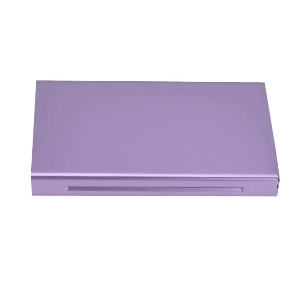 Purple 1 шт. портативный карманный размер женский супер тонкий креативный персональный портсигар 20 наклеек Дамская металлическая сигарета Подарочная коробка чехол - Цвет: Purple
