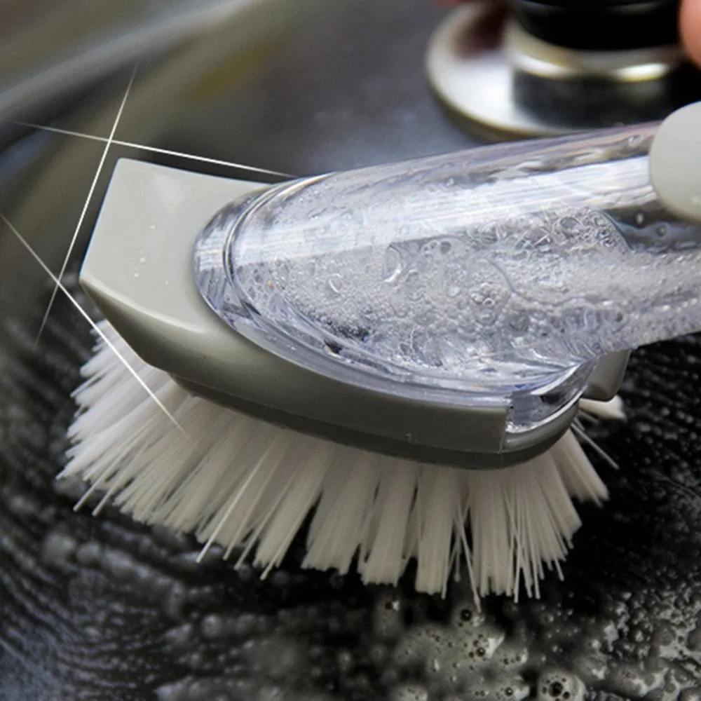 Non-stick Oil Kitchen Pot Brush Sponge Dishwashing Brush Comfortable Grip Odourless Bristles for Dishes Pots Cleaning