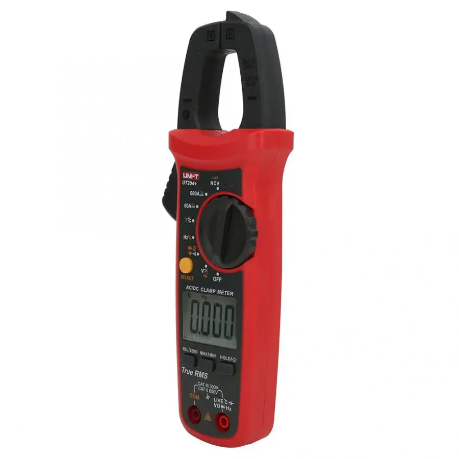 UNI-T UT204+ ручной цифровой клещи Авто Диапазон True RMS AC/DC Напряжение Ток Сопротивление Емкость Тестер
