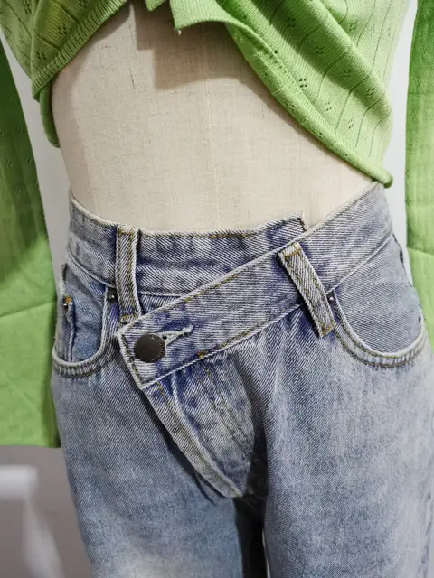جينز أمي بتصميم عتيق يمتد حتى وسط الجسم 2020 جينز ممزق عتيق سروال دينم  نسائي سروال طويل للشارع بنطلون أزرق أسود - AliExpress