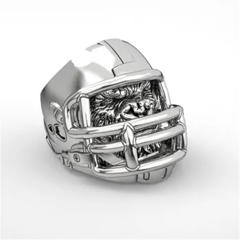 

Creative Rugby Helmet Ring Gorilla Helmet Male Domineering Punk Ring Party Hip Hop Entertainment Accessories Gift Wholesale