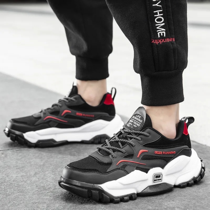 

Spring New Chunky Men's Sneaker Breathable Running Shoes Men Wear-resistant Shoes Oudoor No-slip Jogging Shoes Zapatillas Hombre