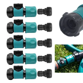 

Plastic Garden Hose Quick Connect Adapters With Shutoff Male And Female Agriculture Irrigation Garden Irrigation Tools