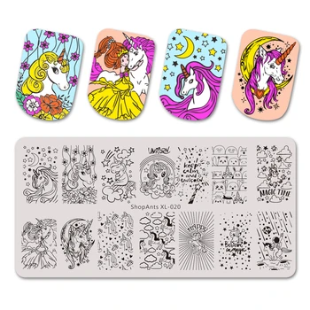 

1PC ShopAnts Unicorn Theme Nail Stamping Plate Template Manicure Nail Art Image Plate