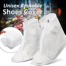 6 размеров Водонепроницаемые дождевые Бахилы для мужчин и женщин, Всесезонная обувь, защитные бахилы, многоразовые галоши, аксессуары белого цвета