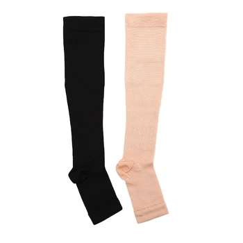 

1pair Unisex Compression Socks Men Women Varicose Veins Leg Relief Pain Knee Bare Toe Breathable High Socks