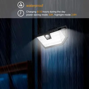 

600LM 48LED Garden Grinded Solar 5-sided Lamp 2.9W 3 Modes Human Motion Induction Light Outdoor Lighting Supplies