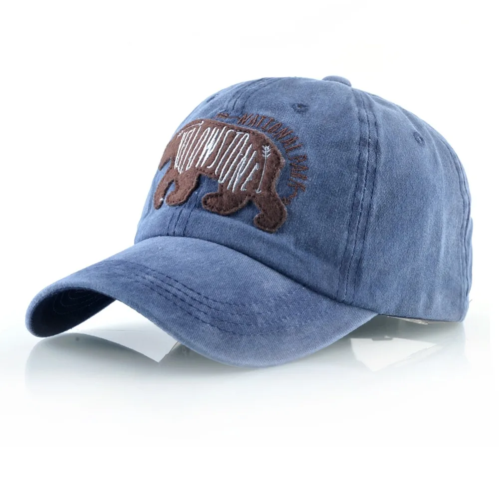 Patch bear pattern Baseball Caps men 