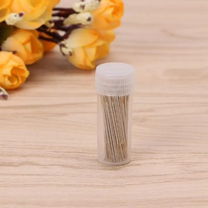 

100Pcs Golden Tail Needles 24# Embroidery Fabric Cross Stitch Needlework Tool D2TD