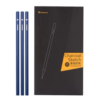

tenwin 12Pcs/Set Drawing Pencil Set Wooden Professional Art Supplies Sketch Charcoal Pencils Art Painting Stationery