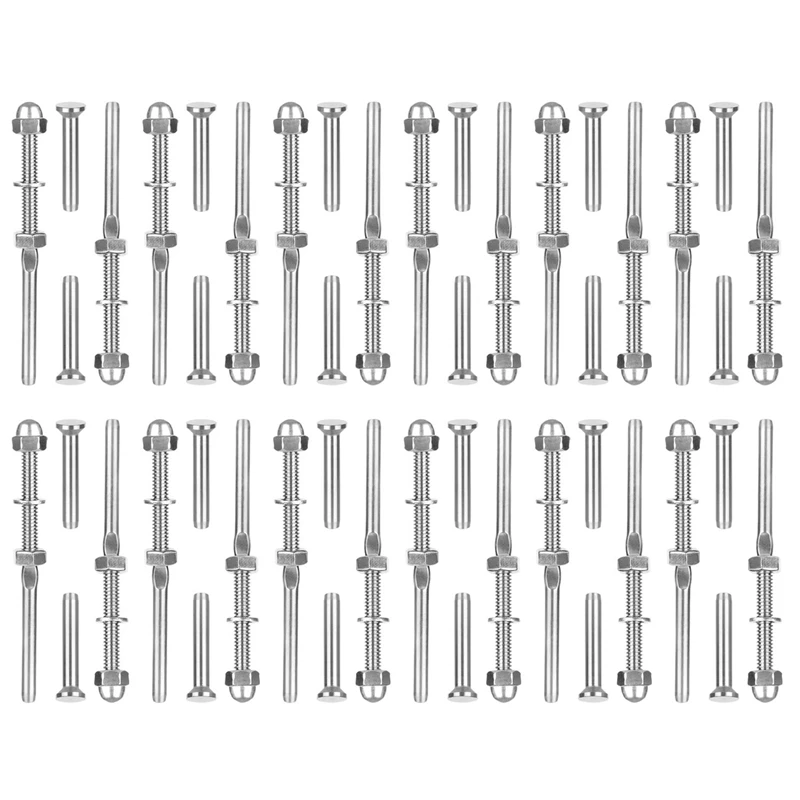 

Stemball Swages T316 Cable Railing Kit Threaded Swage Stud and Stemball Swage Fitting 1/8 Inch, Marine Grade Stainless Steel Sta