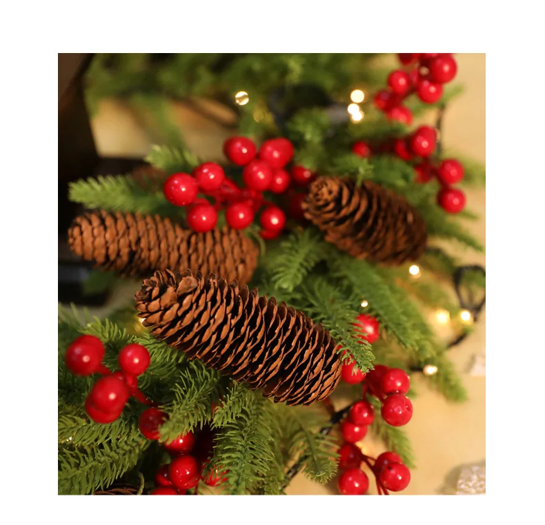 Christmas Tree Decorations Made From Natural Pine Nuts Christmas Tree Ornaments Christmas Wreath Rattan JH196 (4)