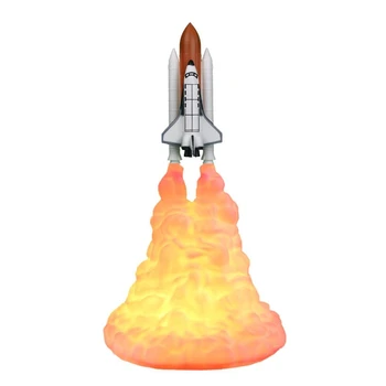 

2020 New 3D Print Rocket Shape Lamp, Realistic Space Shuttle Lamp, USB Rechargeable Night