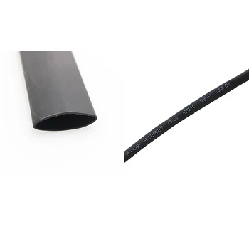 

New 2 Pcs Black Heat Shrink Tube Electrical Sleeving Car Cable/Wire Heatshrink Tubing Wrap - 5MM,1M & 6MM,1M
