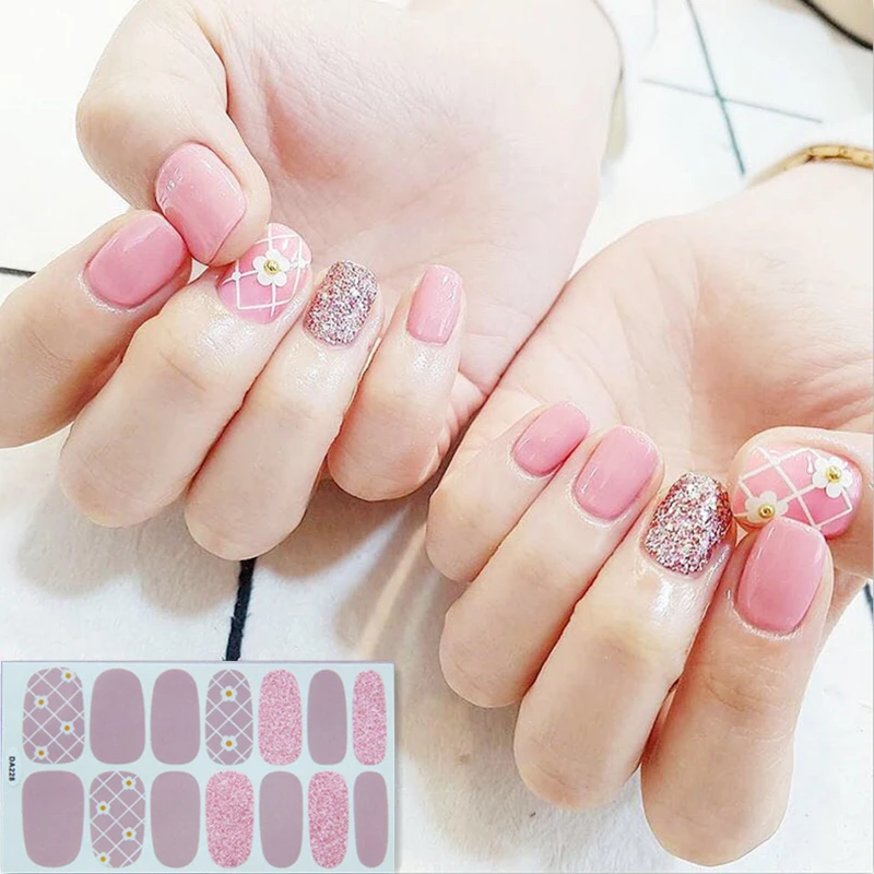 14 наконечников/лист полная обложка для ногтей наклейки простые украшения