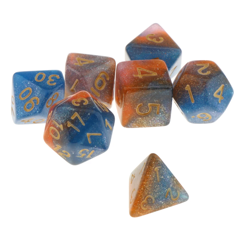 Pack of 7 Polyhedral Dices Table Board Games Party KTV for Dungeon & Dragons DND Dice Set Party Game Dices Hobby & Collectibles