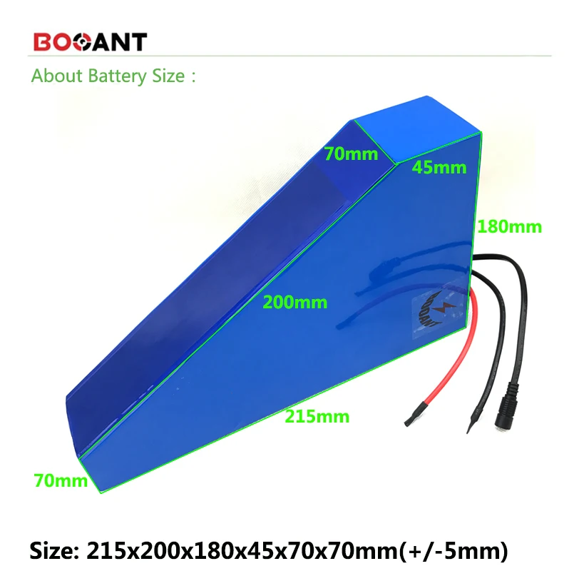 Треугольная литиевая батарея 48V 20Ah 1000W электрическая велосипедная батарея для LG 18650 cell 48V 2000W ebike литий-ионная батарея с металлической коробкой