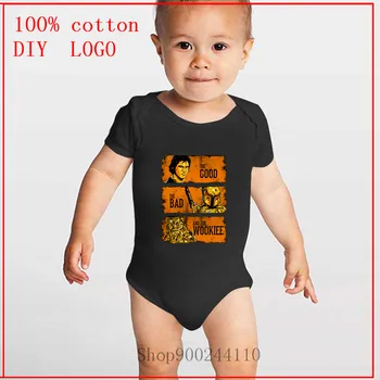 

Star wars Chewbacca Bounty hunters Showdown smuggler The Good The Bad The Wookiee Parody Designs Bodysuit Baby Summer Jumpsuit