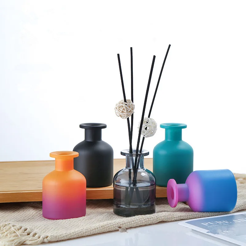 

10PCS/Set 150ml Multicoloured Potbelly Glass Aromatherapy Bottle Decorative Glass Bottle Scented Reed Diffuser Container 9.9*6.7