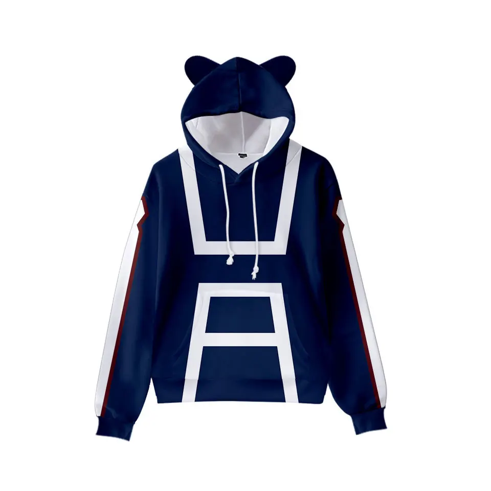 

2 To 14 Years Kids Hoodie Anime My Hero Academia Cat Ears Sweatshirt Boys Girls Boku no Hero Academia Jacket Children Coats