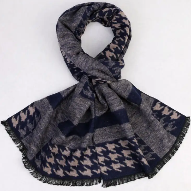 Осенне-зимний мужской брендовый шелковый шарф с кисточками, роскошный брендовый кашемировый шарф, мужские шарфы из пашмины - Цвет: DESIGN 21
