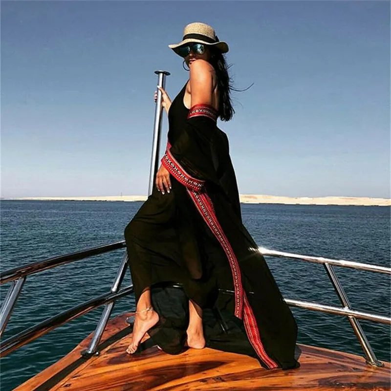 

Fashion Women Summer Loose Bikini Cover Up Holiday Beach Dress Elegant Cardigan Femme Playa tunic kaftan Ladies sarong Beachwear