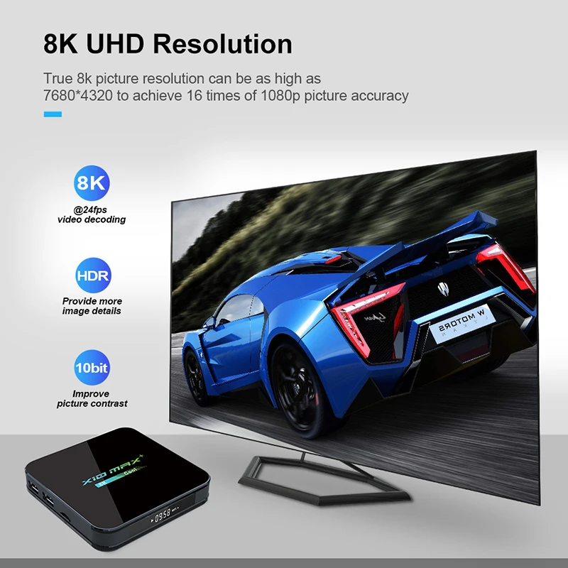 King ip tv X10 MAX+ ТВ-приставка Android 9,0 4 Гб 64 Гб Amlogic S905X3 ТВ-Приставка Смарт-медиаплеер двойной WiFi Bluetooth 8K ТВ-приставка