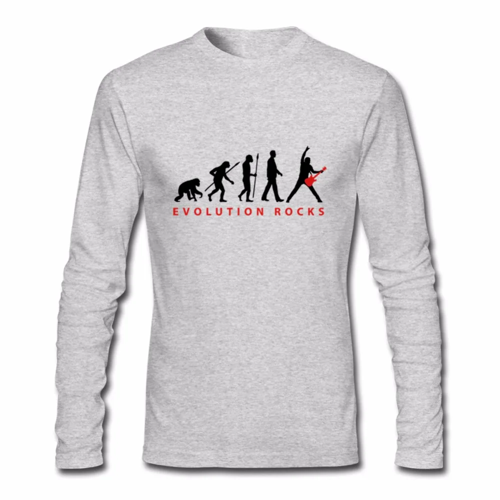 T Shirt Long Sleeve Men's Evolution Guitar Custom t 2018 New 3d Printer led zeppelin Cotton Shirts |