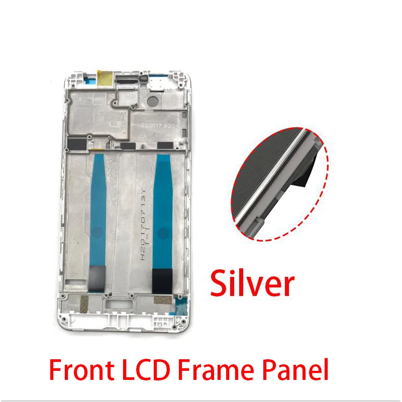 Передний корпус+ задняя крышка для lenovo K6 - Цвет: Front Housing Sliver