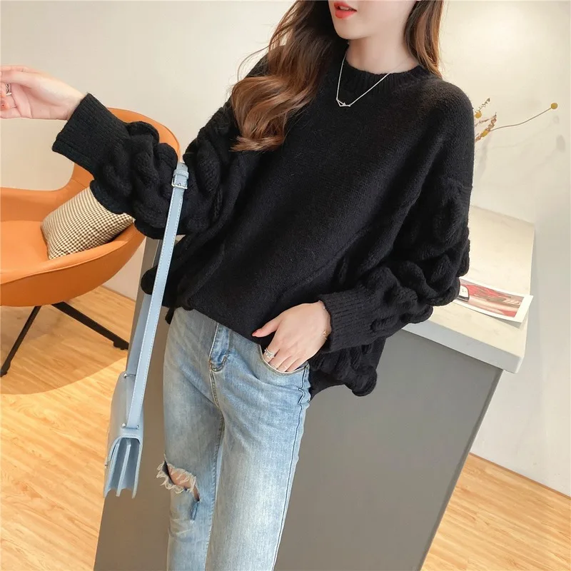 Neploe, свободный, необычный стиль, твист, вязаный, Pull Femme Hiver, толстый, круглый вырез, длинный рукав, теплый пуловер, свитер, Осень-зима, Sueter