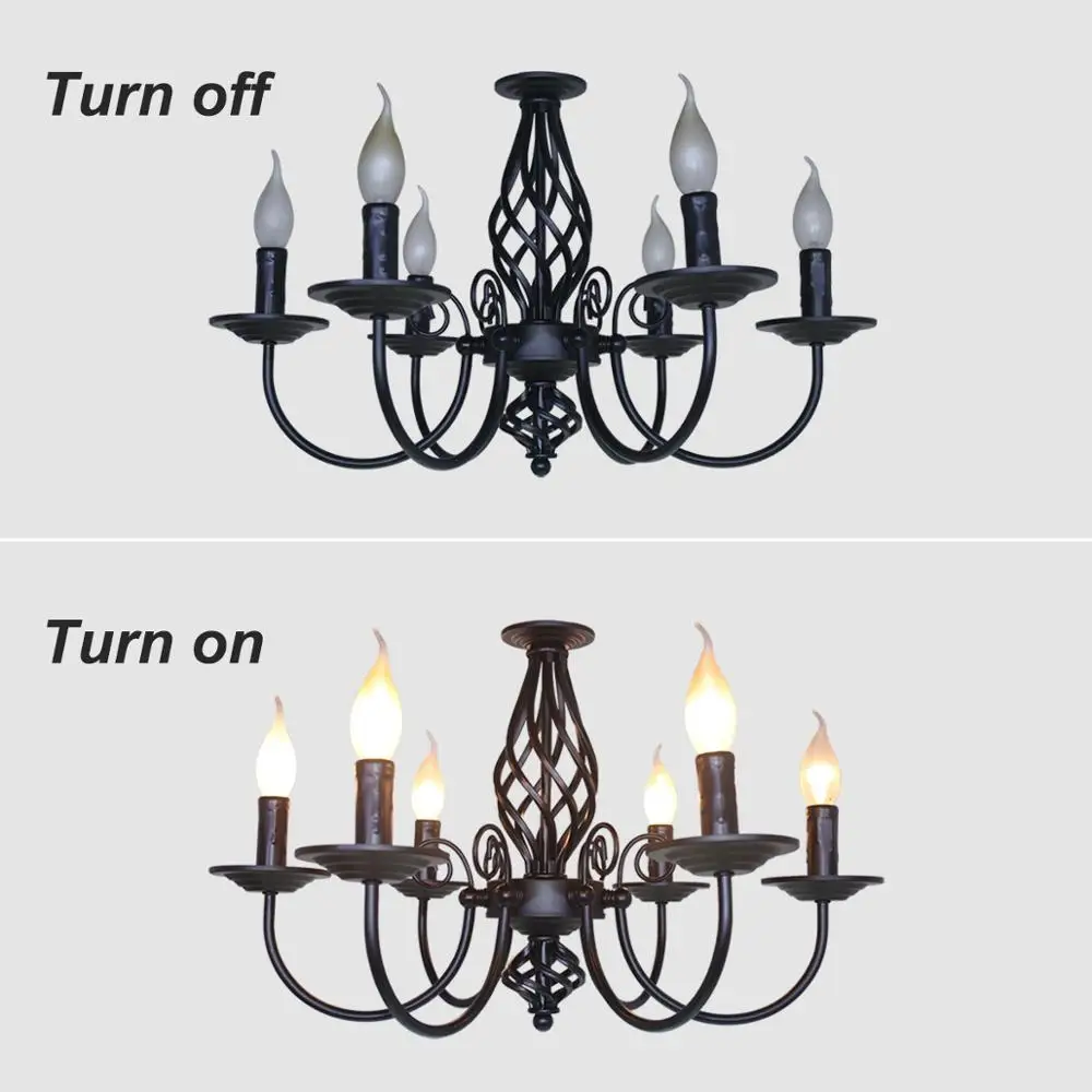 Ceiling Chandelier Nordic Vintage Candle Chandeliers Lighting Lustre Hanging lamps for Ceiling Farmhouse Lamp For Diningr Kitchen Chandelier Room