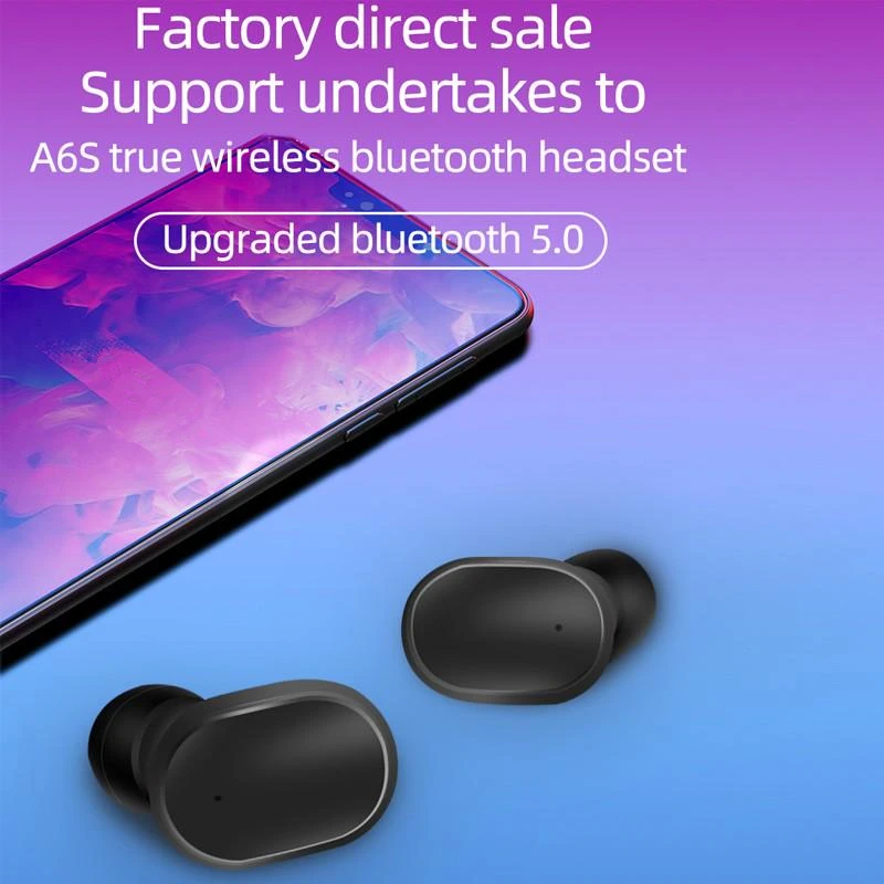 A6S TWS гарнитуры беспроводные наушники Bluetooth 5,0 IPX4 водонепроницаемый микрофон с шумоподавлением для IOS Android смартфон
