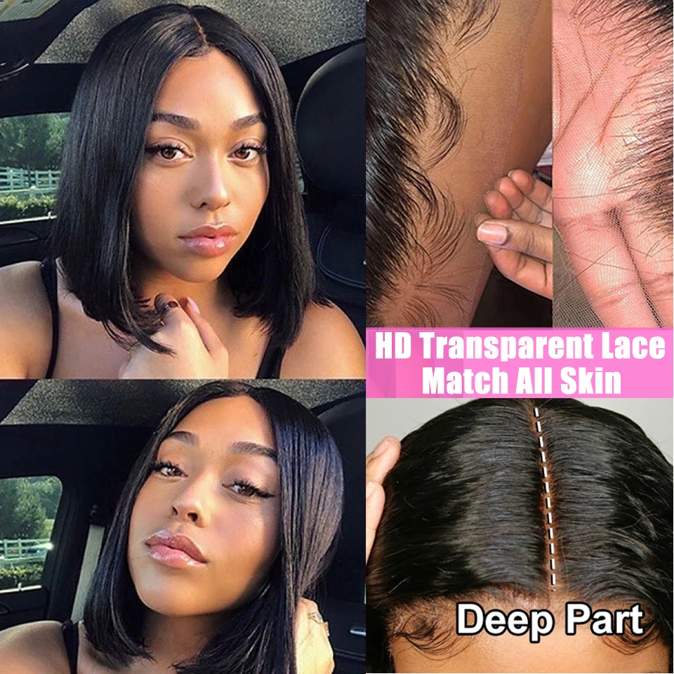 

Short Bob Wig Lace Front Human Hair Wigs Straight Bob Lace Front Wigs for Women Human Hair Transparent Lace Frontal Wigs