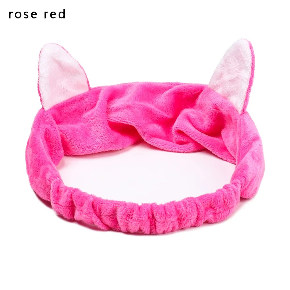 rose red 1 шт., мягкая удобная женская повязка для волос из кораллового флиса с бантиком и буквами OMG, Красивая повязка для мытья лица, для макияжа, для спа-ванны, аксессуары для волос - Цвет: rose red