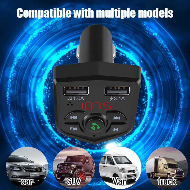 803E 3.1A автомобильный fm-передатчик fm-адаптер портативный fm-передатчик Bluetooth гарнитура стерео музыка универсальный для приемника TF карта